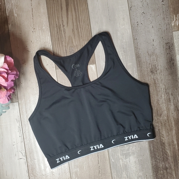 ZYIA Active Classic Comfort Racerback Sports Bra Black Size Medium - Picture 10 of 11